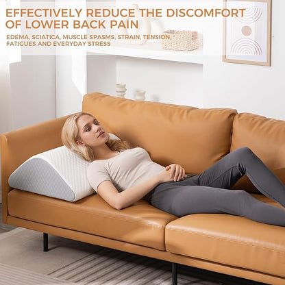 Knee Wedge Pillow 8'' for Post-Surgery Recovery-Leg Elevation Support for Sleep Position, Alleviating Lower Back & Hip Pain Enhancing Circulation in Ankles Legs Triangle Pillow with Removable Cover
