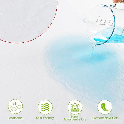Bamuho Bed Pads for Incontinence Washable with 4 Layers of Protection, Waterproof Bed Pads Large 34" x 52" Great for Adult, Children and Pets