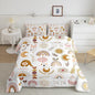 Feelyou Colorful Rainbow Comforter Set Kawaii Botanical Leaf Bedding Set for Girls Kids Room,Cute Colorful Cartoon Orange Decor Comforter Soft Quilt Room 3Pcs King Size Boys