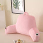 Reading Pillow for Sitting in Bed, Large Backrest Reading Pillow with Arm Rest,Back-Rest Support Cushion for Sit Up on Couch, Sofa, and Floor, Dorm Essentials (Pink Faux Fur, Large(19"))