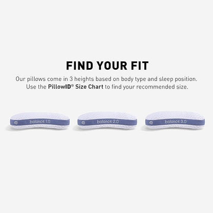 Bedgear Balance Cuddle Curve Performance Pillow - Size 3.0 - Moisture-Wicking Pillow for Side Sleepers - Medium Firmness Bed Pillow- Hypoallergenic, Washable Removable Cover - 20" W x 26" L x 6.5" H
