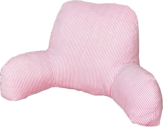 Bohemian Printed Reading Pillow with Support Arms Soft Bed Rest Pillows Back Support Cushion for Kids Reading Watching TV Sitting Up in Bed (20"x15"x8",Pink)