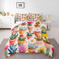 Watercolor Cactus Comforter Set Toddler Size for Kids Tropical Wild Flower Bedding Sets All Season Desert Botanical Quilt Set Bedroom Decor Nature Green Plant Down Comforter,2Pcs