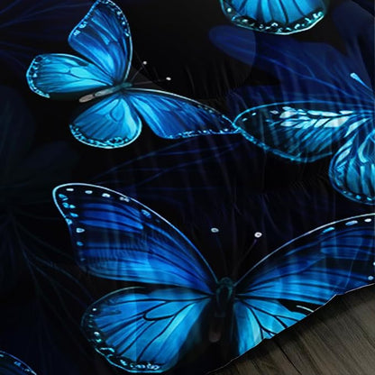 Dream Blue Butterfly Comforter Set Full Size,Boho Bedding Comforter Sets for Kids Boys Girls Bedroom Decor Aesthetic,Animal Themed Bedding Soft Fluffy Comforter Sets with 2 Pillowcases.