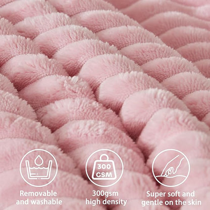 Headboard Wedge Pillow + A Long Neck Roll Pillow Body Pillow，Large Headboard Pillow with Removable Cover (Pink, Queen：59x8x20 inches)