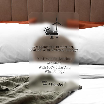 URBANHUT 1000 Thread Count Egyptian Cotton Sheets California King Size, Long Staple Soft & Breathable, 4 Pc Bed Sheet Sets, Luxury Hotel Sateen Sheets Fits 16" Deep Pocket - White