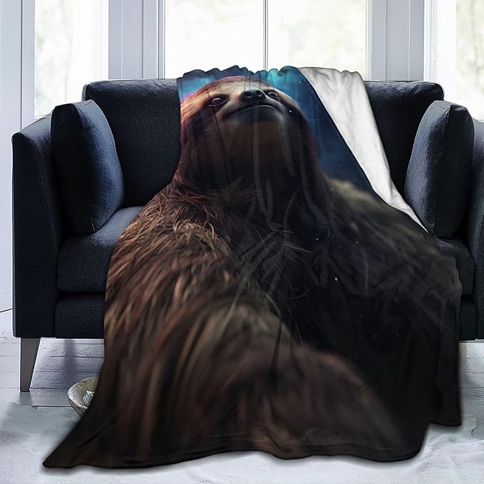 Cute Galxay Sloth Blanket Gifts for Kids Adults Women Flannel Throw Blankets for Home Couch Bed Sofa Soft Fuzzy Lightweight Decor All Season 60x50 Inches