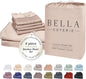 Bella Coterie 6 Piece Luxury Bamboo Viscose Queen Size Sheet Set | 100% Organically Grown | Cooling for Hot Sleepers | 18" Deep Pocket | Soft & Hypoallergenic | 4 Pillowcases [Dusty Rose]