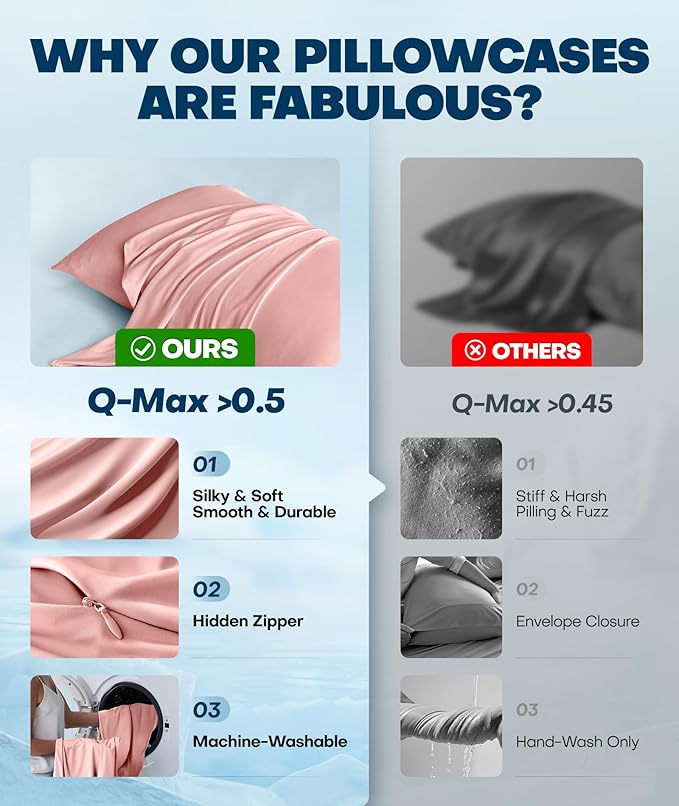 Ice Cooling Body Pillowcase for Hot Sleepers – Stays Cool All Night, Silky Touch Long Body Pillow Cases with Invisible Zipper, Soft & Breathable Body Pillow Cover, Gift for Men Women - 20"x54", Pink