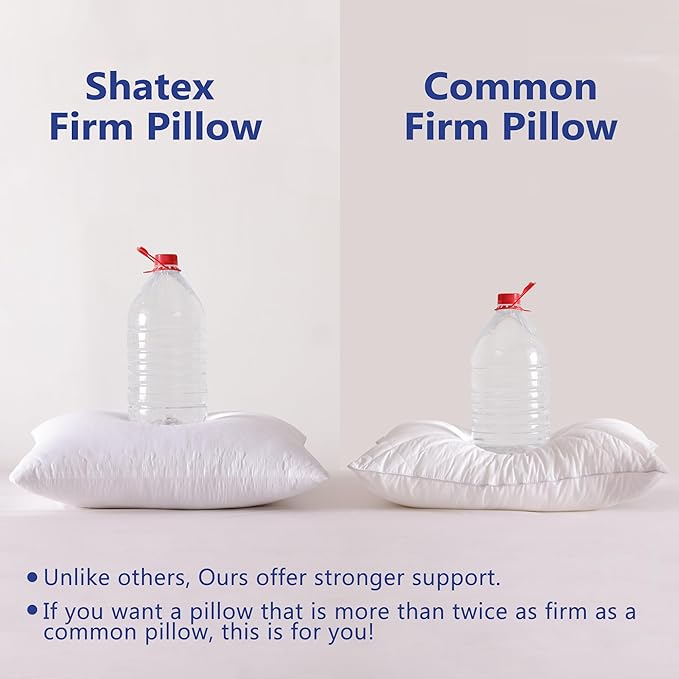 Shatex Extra Firm Pillow King Size 34 x 20 inch, Bed Pillow with Adjustable Insert Provides Stronger Support - for Back, Stomach & Side Sleepers.