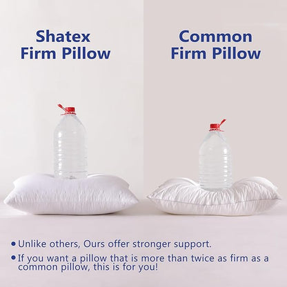 Shatex Firm Pillow, Stiff Standard Bed Pillow 26 x 20inch, Adjustable for Neck Pain Relief，Back Pillow Provide Strong Support for Stomach & Side Sleepers