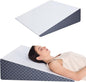 Wedge Pillow 7.5in Bed Wedge Pillow for Sleeping, Snoring, Back Support, After Surgery, Triangle Pillow, with Washable Cover, White Gray