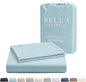 Bella Coterie Luxury Bamboo Viscose Queen Size Duvet Cover Set | 100% Organically Grown | Corner Ties | Ultra Soft | Cooling | Two Pillow Shams | 90 x 94 | No Insert [Coastal Blue]