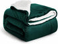 IR Imperial Rooms Sherpa Blankets Queen Size - Thick and Warm Blankets for Winter, Reversible Soft and Fuzzy Fluffy Queen Size Blanket for Bed, Emerald Green, 90x90 Inches