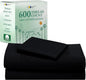 California Design Den Twin Sheets Set - Luxury 600 Thread Count Sateen, Natural 100% Cotton Bed Sheets, Fully Elasticized Deep Pockets, Crisp, Cool and Durable Hotel Quality Bedding - Black