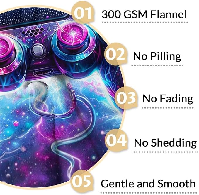 Blanket for Kids - 30 x 40 Inches Gamer Gifts for Boys - Fuzzy Flannel Throws Blankets Stuff for Couch, Crib