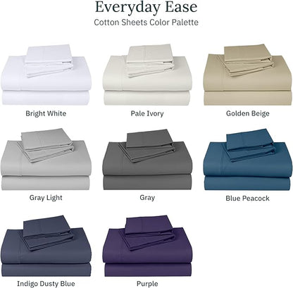 California Design Den 6 Pc King Size Sheet Set with 4 Pillowcases - Soft 400 Thread Count 100% Cotton Sheets, Sateen, Deep Pockets with All Around Elastic, Durable Bedding Set - White
