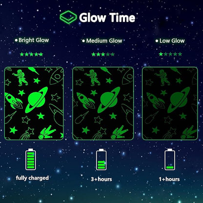 Glow in The Dark Blanket,Space Gifts Toys for Boys Girls, Astronaut Birthday Presents Decor for Kids Age 3-14 Year Old Son Teen Child Toddler Luminous Christmas Bedroom Throw Blanket 50"x60"