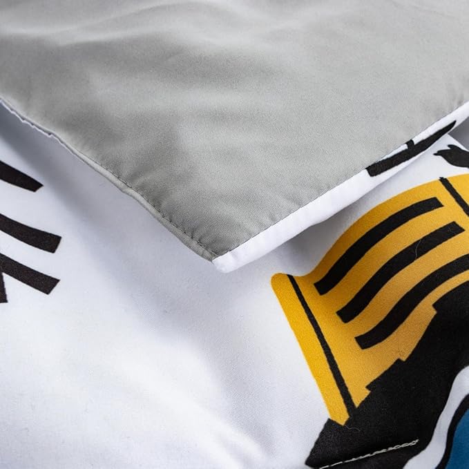 NTBED Construction Truck Twin Comforter Set for Boys Kids Forest Vehicles Excavator Lightweight Microfiber Bedding Sets