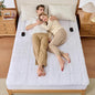 Bearhug Electric Heated Mattress Pads Queen Size 60”×80” Sherpa Bed Warmer with 16” Deep Pocket 10 Heat Settings 12-Hour Timer Machine Washable White