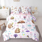 Erosebridal Kids Floral Sloth 7 Piece Bedding Sets Cartoon Animal Comforter Bed in a Bag Cute Flower Printed Quilt with Sheet Set,for Children Boy Girl Teen Kids Bedroom Decor,Queen 7Pcs