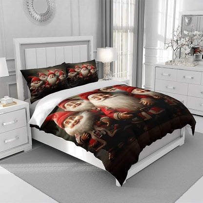 Christmas Duvet Cover Bedding Sets King Size for Kids Girls Teens, Christmas Petal Country Bedding Décor, 1 Duvet Cover and 2 Pillow Shams - 70x90 inches