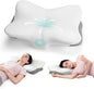 Cervical Pillow for Neck and Shoulder Support - Ergonomic Memory Foam Orthopedic Cervical Pillows with Removable Cover & Adjustable Heights for Side Back Stomach Sleepers (White)