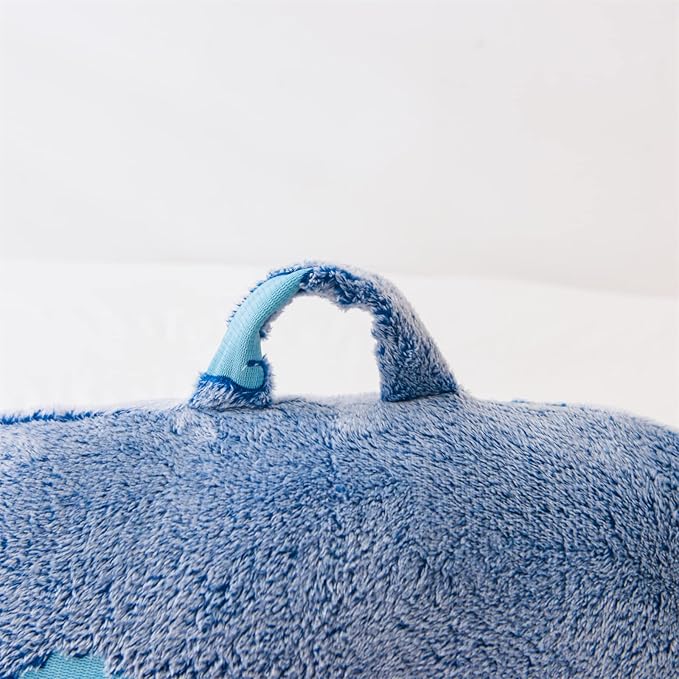 Aimuan Reading Pillow Glow in The Dark Bed Rest Wedge Kids Glow Backrest Pillow Dinosaur Print with Arms Back Support for Sitting Up in Bed Cushion, Orange-Blue
