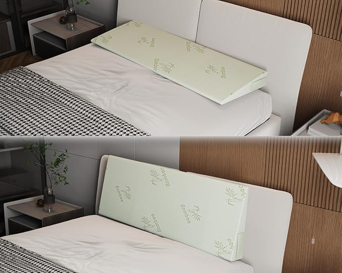 Mattress Wedge for Acid Reflux,Extra Wide Wedge Pillow Inclined,Mattress Elevator&Lifter,Wedge Pillow for Headboard for Relief from Reflux,Post Surgery,Snoring (5" Height, King)
