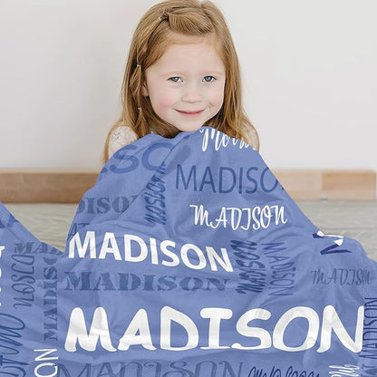 Ships Next Day, Personalized Blankets and Throws Custom Blanket with Name Customized Flannel Blanket for Kids Christmas Blanket Gifts for Teen Girls Boys