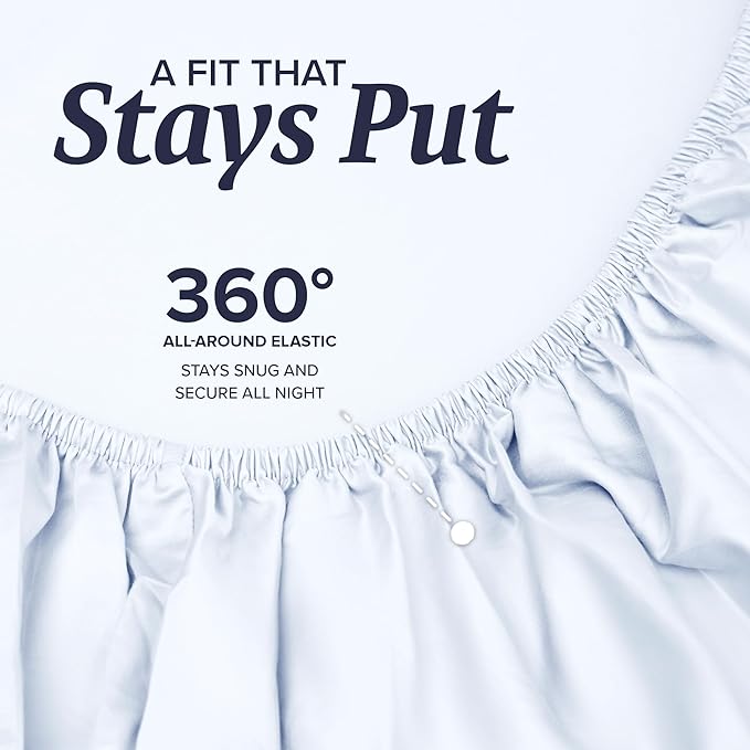 Beckham Hotel Collection Down Alternative Pillows & Cotton Sheets 4 Piece Set, 16" Deep Pocket, 2 Open End Pillowcases, King, White