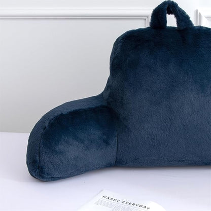 Aimuan Reading Pillow Bed Rest Wedge Large Adult Backrest Pillow with Arms Back Support for Sitting Up in Bed Cushion Incline Rest Sleeping Snoring Pillow, Dark Blue