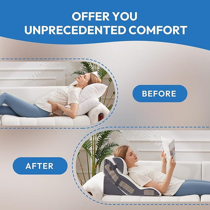 4PCS Wedge Pillow Set for After Surgery, Back Pillow for Bed Sitting up, 10-in-1 Foam Wedge Pillow for Acid Reflux & Back Pain Relief, Post Surgery Pillow for GERD & Snoring, White