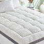 Cymula Mattress Topper Queen Size for Back Pain Extra Thick Sherpa Mattress Pad Bed Soft Pillow Top Mattress Cover with 900GSM Fluffy Down Alternative, 8-21" Deep Pocket, White