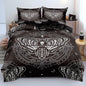 Skull Print Duvet Cover Set - King Size Gothic Skull Comforters and Edgy Skeleton Bedding - Dark Bedroom Decor