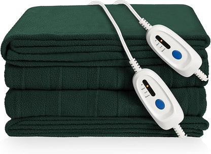 Electric Heated Blanket 84"x90" Queen Size Microplush Cover Blanket, 4 Heat Settings & 10 Hours Auto Off, Cozy & Breathable, Warm All Night, Grass Green