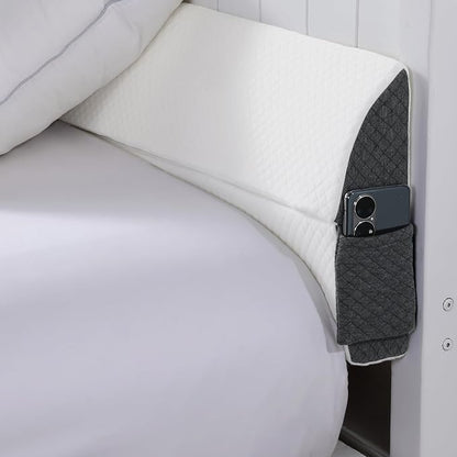 HOMBYS Pillow Wedge for Headboard Gap,Mattress Wedge Gap Filler King Size,Bed Crack Pillow,Foam Bed Gap Filler,Multifuctional Headboard Space Filler with Side Pocket,Fill The Gap (0-7")