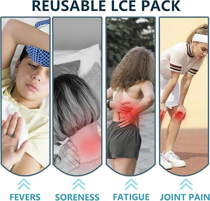 Ice Bags for Injuries, Classic No-Leak Elastic Breathable Ice Pack, Cold and Heat Treatment Ice Bag, Can Relieve Headaches, Migraines, Sports Injuries Swelling Pain, 9 Inch (2 Sets)