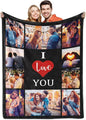 Yoke Style Ships Next Day - Printed in USA, I Love You Custom Blanket with Picture for Couples, Personalized Photo Blanket Valentine's Day Gifts for Girlfriend, Boyfriend, Wife, Husband