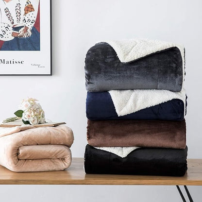 IR Imperial Rooms Sherpa Blankets Queen Size - Thick and Warm Blankets for Winter, Reversible Soft and Fuzzy Fluffy Queen Size Blanket for Bed, Baby Pink, 90x90 Inches