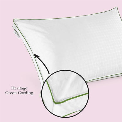 Kate Spade New York Firm/Extra Firm Pillow 20" x 36", Adjustable Down Alternative Pillow with 2" Gusset for Maximum Loft, Best for Back or Side Sleepers, King, White