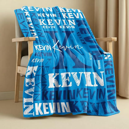 Personalized Blankets for Teen Girls Boys - Printed in USA, Custom Blanket with Kids Names, Ultra-Soft Flannel Monogrammed Baby Throws Blankets, Customized Christmas Brithday Gifts for Adults