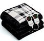 Heated Electric Blanket Queen Size - 84"x90" Flannel Heating Blanket with 10 Heating Levels & 5 Time Settings Over-Heat Protection, Winter Warmer for Adults with ETL Certification（Black）