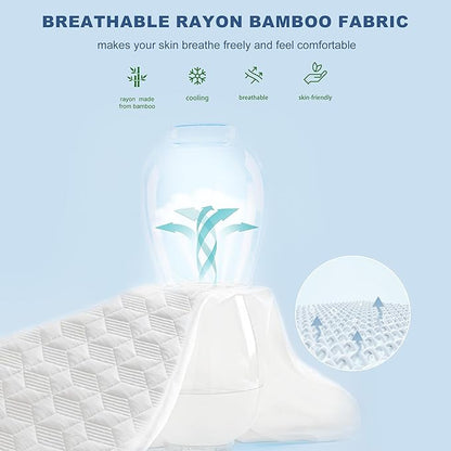 GRT Waterproof Mattress Protector Queen, Rayon Bamboo Mattress Protector Cooling Breathable, 3D Air Fabric Soft Mattress Cover with 6-26 inches Deep Pocket, Mattress Pad Machine Washable