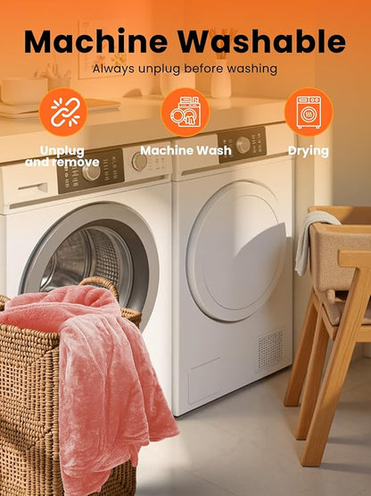 Electric Heated Blanket Twin, Ultra‑Cozy Premium Flannel & Sherpa, Even Heat Distribution & Stable Temp, 1–10H Auto‑Off, 8 Temps (86–125.6°F), Overheat Protection, Ideal Gifts for Grandma