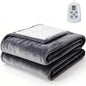Sweetcrispy Heated Blanket Full Size, 77''x84'' Heating Electric Blanket with 10 Heat Levels and Auto-Off, Washable Dual-Sided Flannel & Sherpa Fabric Electric Blanket Warmer ETL Certificated