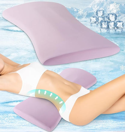 Lumbar Support Pillow for Bed – Memory Foam Waist Pillow with Cooling Cover for Comfortable Back Support – Bolster Pillow for Side, Back & Stomach Sleepers – for Bed, Sofa, Car