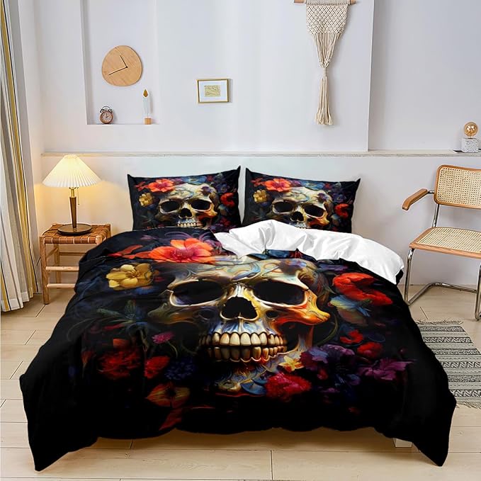 Halloween Twin Bed Duvet Cover Sets with 2 Pillowcases for Kids Girls Teens Adult Bedroom Decor