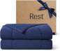 REST® Evercool® Cooling Comforter, Twin/Twin XL, Blanket for Hot Sleepers, All Season Bedding to Keep Cool for Night Sweats, Breathable Lightweight Blanket, 68"x90" Inches, Midnight Blue