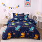 JSD Sports Dinosaur Kids Duvet Cover Set Twin Size, 2 Piece Cute Printed Microfiber Comforter Cover with Pillow Sham Zipper Closure, Comforter Not Included